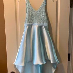 Teal satin dress